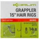 Korum Grappler Hair Rigs 38cm 12 Monofilní návazce s očkem a protihrotem