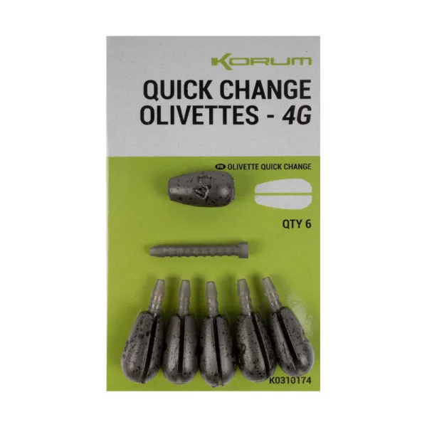 Korum Quick Change Olivettes Rychlovýměnné Splávkové Zátěže 6gr
