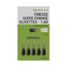   Korum Finesse Quick Change Olivettes Rychlovýměnná plováková zátěž 1,6g