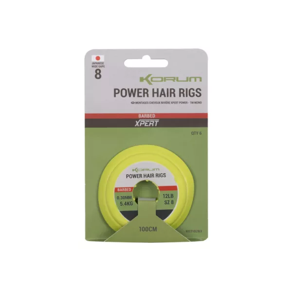 Korum Power Hair Rigs 12 BD S ouškem, Vázané háčky s protihrotem 6ks