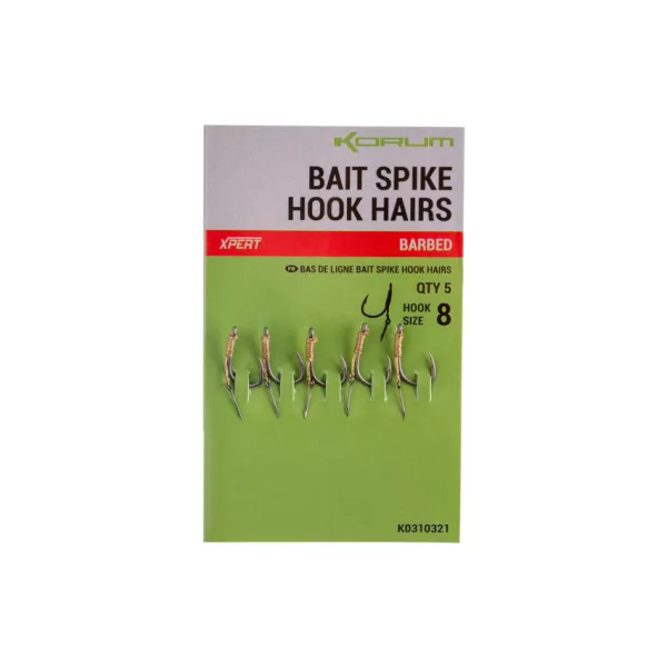 Korum Bait Spike Hook Hairs Barbed 8 Očkový, s protihrotem a ostnem na nástrahy 5ks