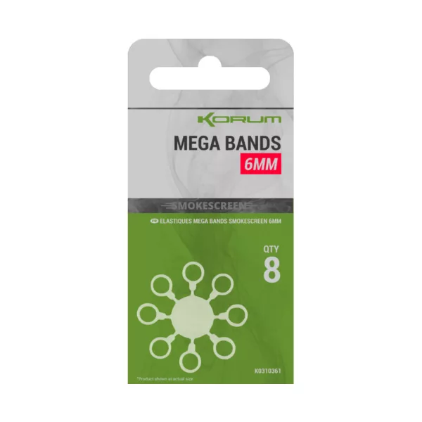 Korum Smokescreen Mega Bands 6mm Peletové kroužky 8ks