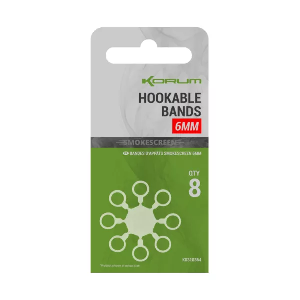 Korum Smokescreen Hookable Bands 6mm Peletové kroužky 8ks