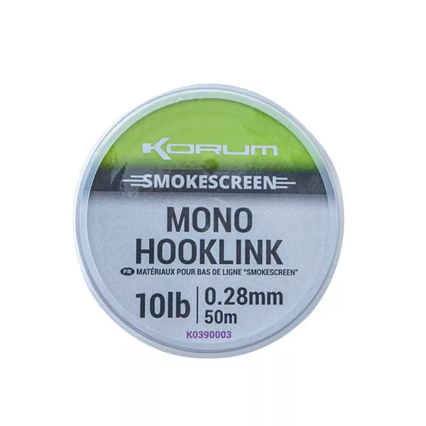 Korum Smokescreen Mono Hooklink 0,28mm Monofilní Návazcový vlasec 50m