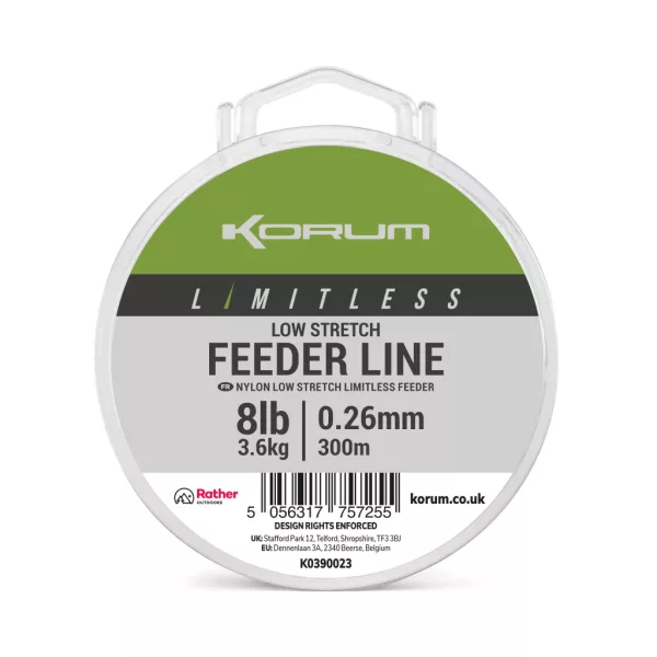 Korum Limitless Feeder Line Monofilní hlavní vlasec 0,26mm 300m
