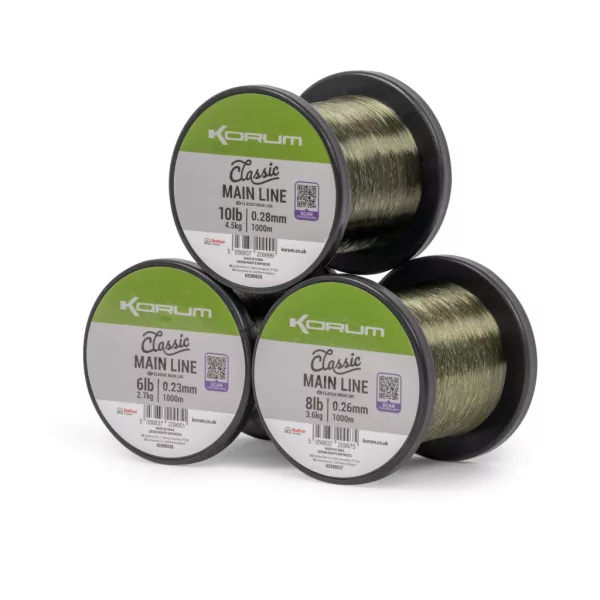 Korum Klasický hlavní vlasec 0,26mm 1000m Monofilní vlasec