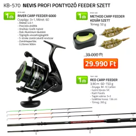   Nevis profesionální kaprový feederový set s prutem, navijákem, se setem feederových košíků