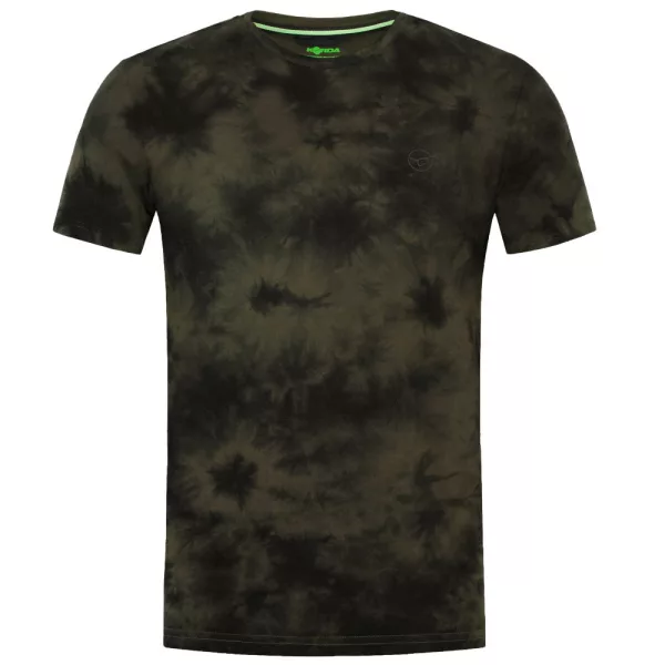Korda Tie Dye tmavě olivové tričko M