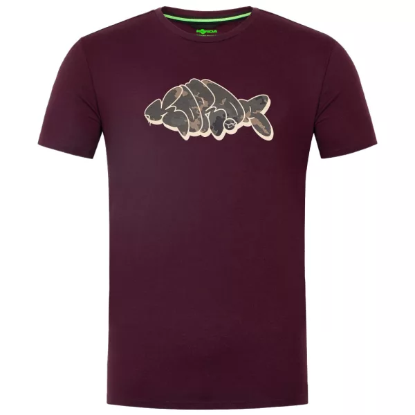 Korda Vzorované vínové tričko 2XL