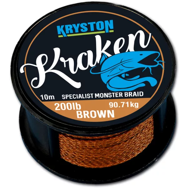Kriston Kraken Monster Braid 200Lbs 10m 3.57mm Hnědá Pletená návazcová šňůra-Hnědá