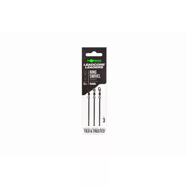 Korda Kable Leadcore Leader Ring Swivel Gravel Bojlová Montáž 50cm 3ks