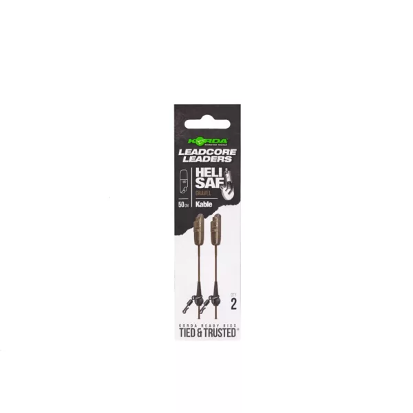Korda Kable Leadcore Leader Heli Safe Gravel Bojlová Montáž 50cm 2ks