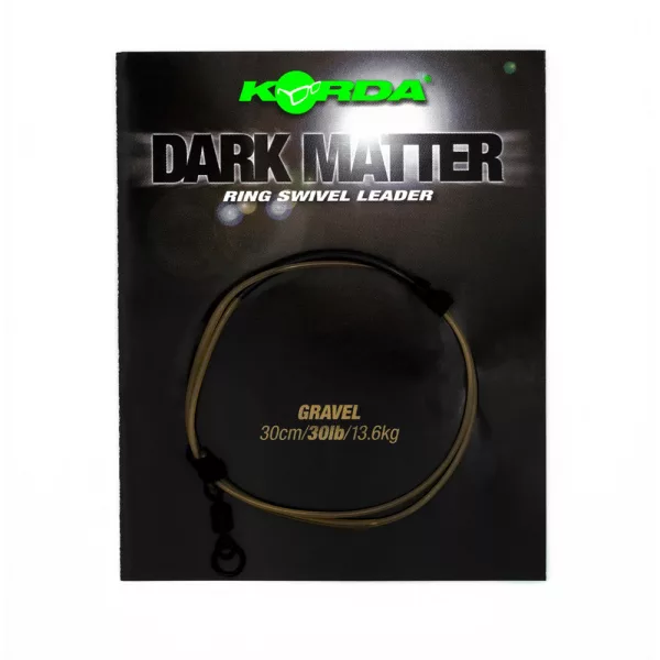 Korda Dark Matter Leader Ring Swivel Gravel 30lb 30cm Předvázaná Boilies Montáž