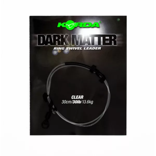 Korda Dark Matter Leader Ring Swivel Clear 30lb 30cm Předvázaná Boilies Montáž
