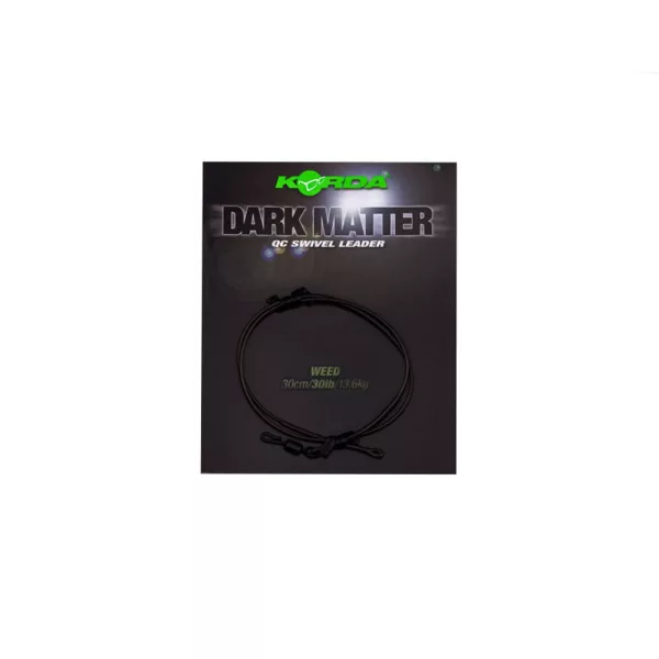 Korda Dark Matter Leader QC Swivel Weed 30lb 30cm Předvázaná Boilies Montáž