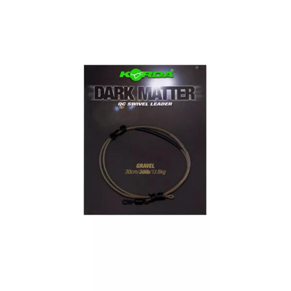 Korda Dark Matter Leader QC Swivel Gravel 30lb 30cm Předvázaná Boilies Montáž