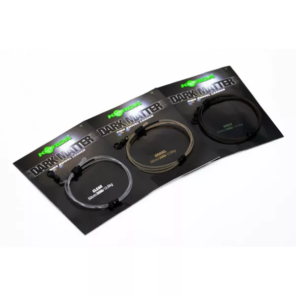 Korda Dark Matter Leader Ring Swivel Weed Montovaná kaprová montáž 50cm