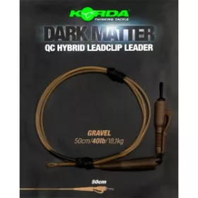   Korda - Dark Matter Leader 50 cm QC Hybrid Clip Gravel rychlospojkový návazec v barvě štěrku