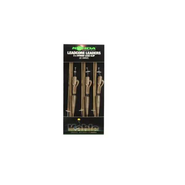 Korda Leadcore Leader Hybrid Lead Clip QC Swivel Gravel Předvázaná Kaprová Montáž