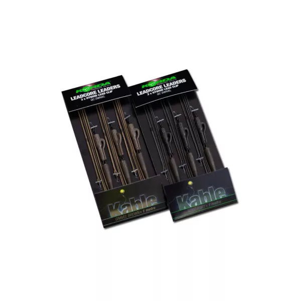 Korda Leadcore Leader Hybrid Lead Clip QC Swivel Weed Předvázaná Kaprová Montáž