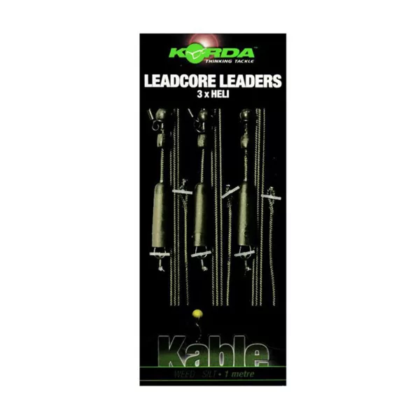 Korda Leadcore Heli Weed/Silt Předvázaná Kaprová Montáž 3ks