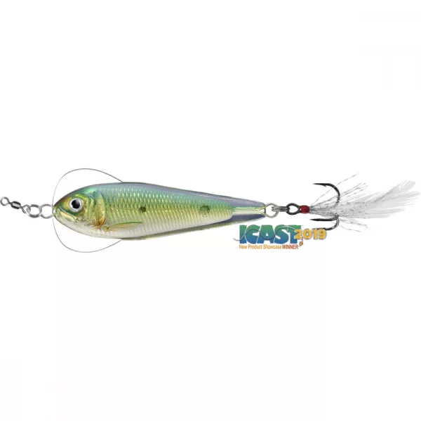 Livetarget Flutter Shad Jigging Spoon Zlatá/Zelená 14gr 5,5cm Vibrační třpytka