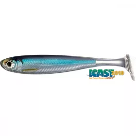   Livetarget Slow-Roll Střevle s pádlovým ocasem Swimbait Stříbrná/Modrá 8,5cm Gumová nástraha 4ks