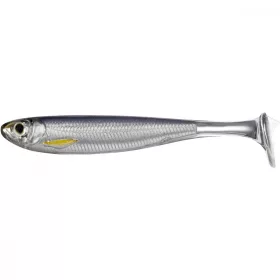   Livetarget Slow-Roll Střevle s pádlovým ocasem Stříbrná/Kouřová 8,5cm Gumová nástraha 4ks