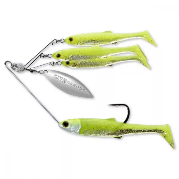 Livetarget Minnow Spinner Rig Chartreuse/Stříbrná Malý 11gr Spinnerbait