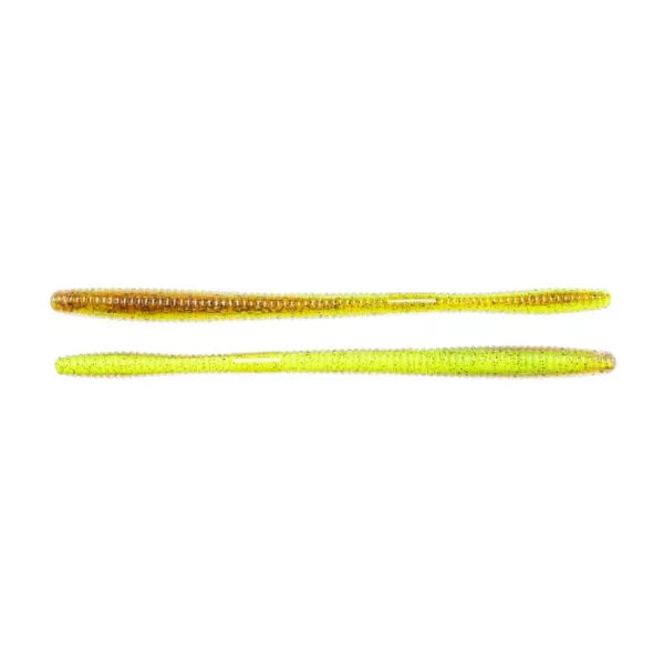 Livetarget Červ s rovným ocasem Hnědo-chartreuse 11,4cm Imitace červa 10ks