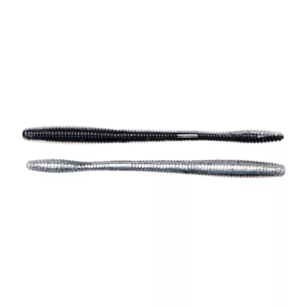 Livetarget Straight Tail Worm Black-Silver 11,4cm Imitace červa 10ks