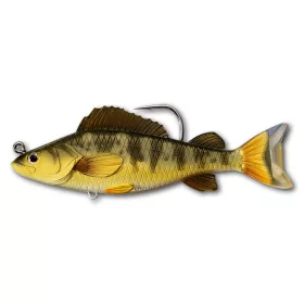   Livetarget Yellow Perch Swimbait Zlato-olivová 11,3cm 21gr Plastová nástraha