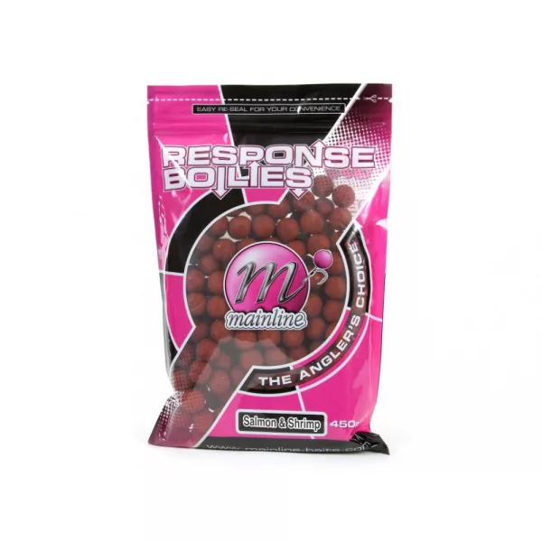 Mainline Shelf Life Boilies Salmon & Shrimp 18 mm 450 g.r - nástrahové boilies