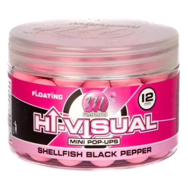 Mainline Washed Out Pink - Shellfish Black Pepper - 12mm - pop-up nástraha na háček