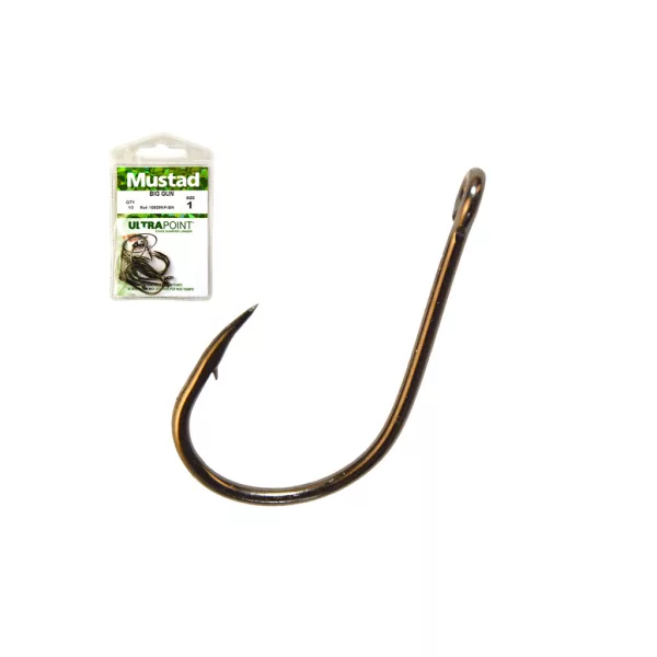 Mustad Big Gun 1 háček s očkem a protihrotem 12ks