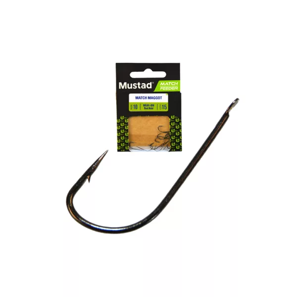Mustad Ultra NP Match Maggot 10 S lopatkou, s protihrotem Hák 15ks