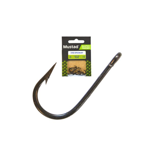 Mustad Match Feeder Eyed Specialist 8 Háček s očkem, s protihrotem 15ks