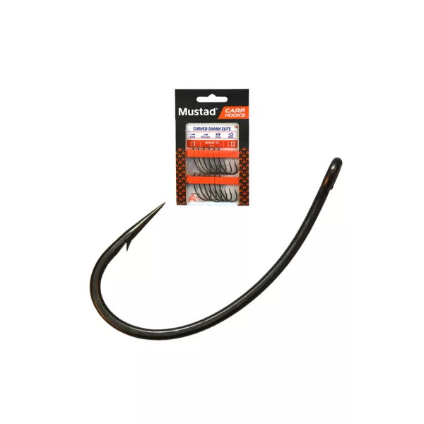 Mustad Carp Curve Shank Elite 6 Očkový, s protihrotem, háček na boilies 12ks