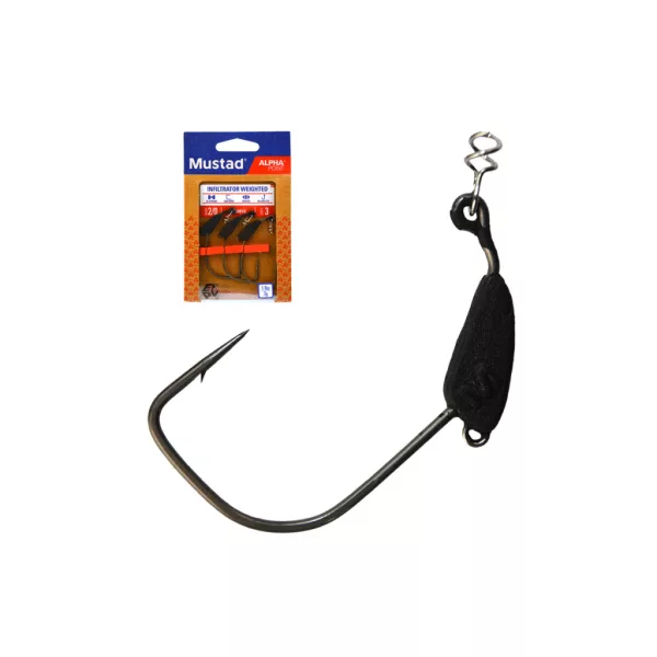 Mustad Infiltrator Weighted 5gr 3/0 Zátěžový offsetový háček 3ks