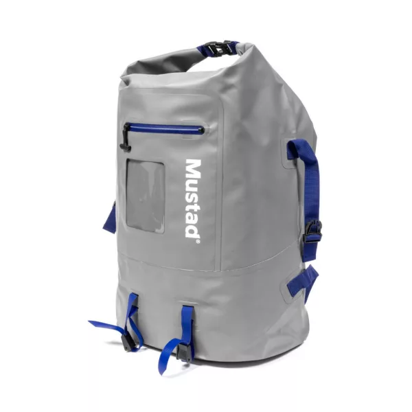 Mustad Daybreak Dry Roll-Up Back Pack 40l Šedo-Modrý Voděodolný Batoh