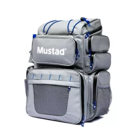   Mustad Game Time Back Pack Tackle Multi Šedo-Modrý Voděodolný Batoh