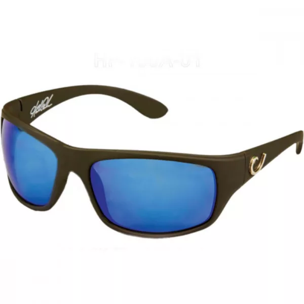 Mustad HP Polarizační sluneční brýle - Černý rámeček, Kouřové čočky s modrým Revo