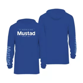   Mustad Blue Brand Longsleeve UV With Hood L Dlouhý Rukáv Tričko s Kapucí