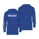 Mustad Modré Značkové Tričko s Dlouhým Rukávem UV s Kapucí 3XL