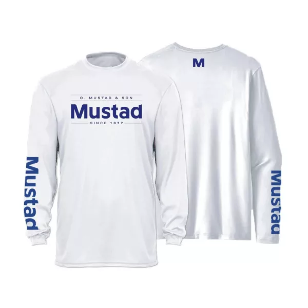 Mustad Light Grey Brand Longsleeve UV XL Dlouhý Rukáv Tričko