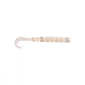   Mustad Aji Curly Tail 6,35cm Průhledné Duhové Třpytky Plastová Návnada 12ks