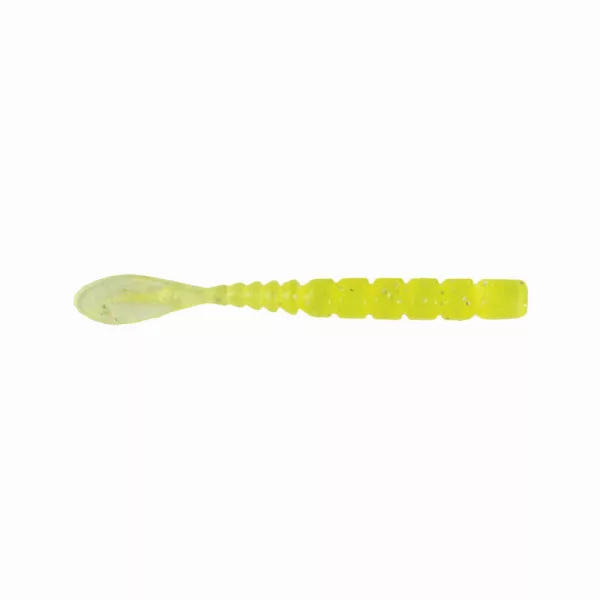 Mustad Aji Fish Tail 5,08cm Průhledná Chartreuse Plastová Návnada 12ks