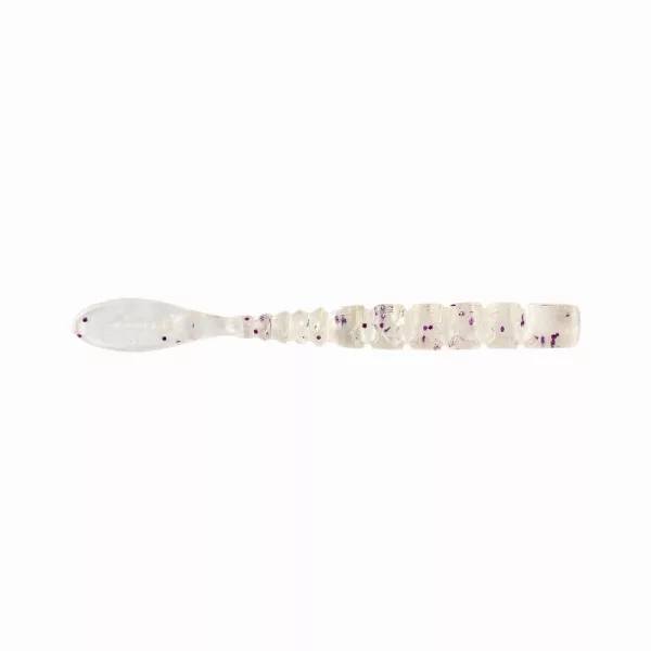 Mustad Aji Fish Tail 5,08cm Průhledné Fialové Třpytky Plastová Návnada 12ks