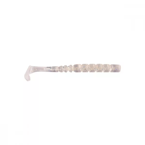 Mustad Aji Paddle Tail 5,08cm Průhledné Duhové Třpytky Plastová Návnada 12ks