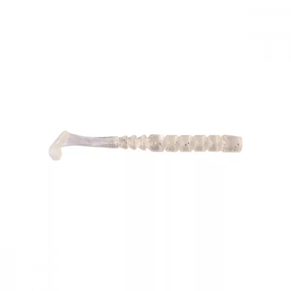 Mustad Aji Paddle Tail 5,08cm Průhledné Luminiscenční Stříbrné Třpytky Plastová Návnada 12ks